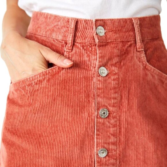 Free People 🆕️ Ray Corduroy Mini Skirt in Myrrh - Picture 8 of 13